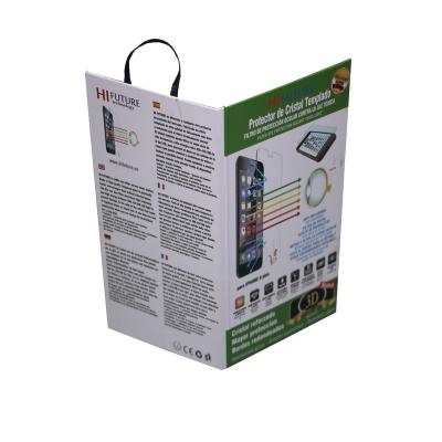 China Recycle Fancy Cell Phone Accessories Packaging Tempered Glass Packing Box for sale