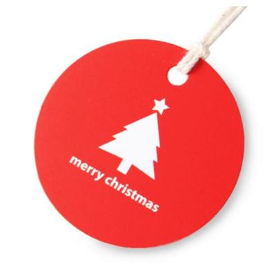 China Recycled Merry Christmas Gift Paper Hang Tag Custom Price Tags With String for sale