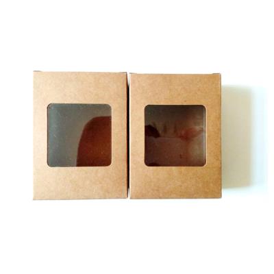 China UV Printing 126gsm Kraft Paper Packaging Box With PVC Window for sale