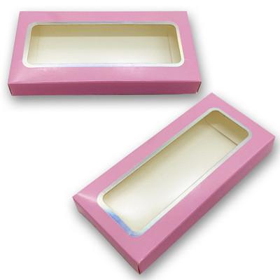 China Varnish White Card Mink Eyelash Box Packaging With Window for sale