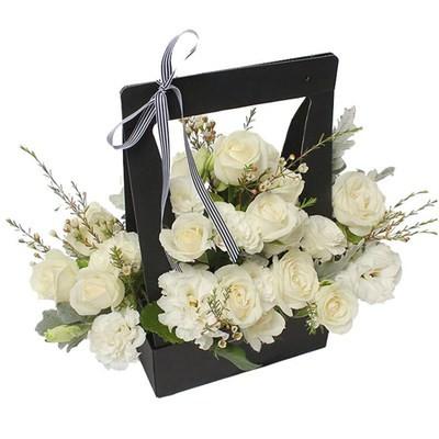 China Handmade Waterproof Folding Paperboard Portable Flower Box for sale