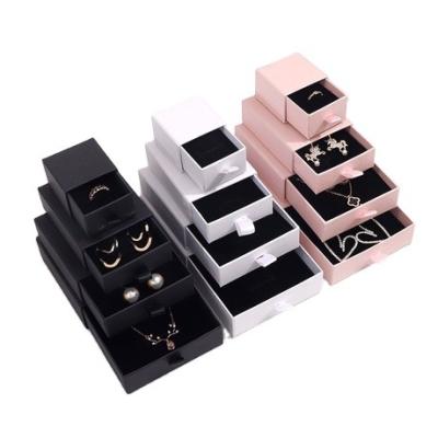 China CMYK Printing Cardboard Jewelry Drawer Box With Ribbon for sale