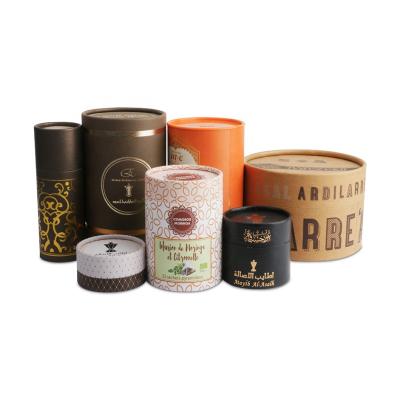 China Custimized Cylinder Cardboard Paper Packaging Box With Lid Candle Package for sale