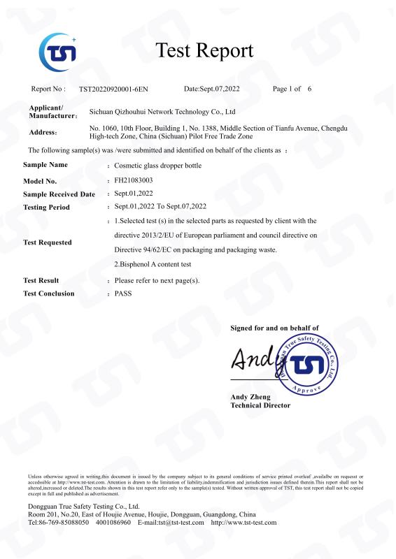 Directive 2013/2 EU; Directive 94/62 EC - Sichuan Qizhouhui Network Technology Co., Ltd.