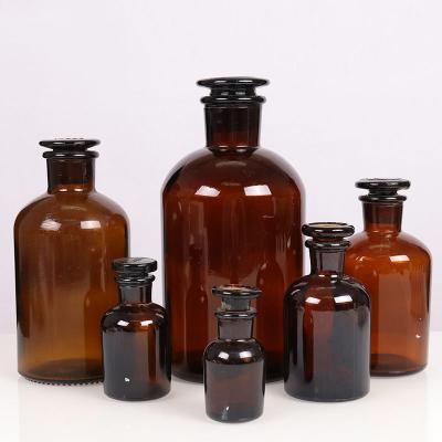 China Antitear 8OZ Amber Reagent Bottle ISO Glass for sale