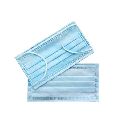 Chine Masque protecteur bleu d'isolement de couleur 3 plis avec le lien tourné soufflé par fonte non tissé à vendre