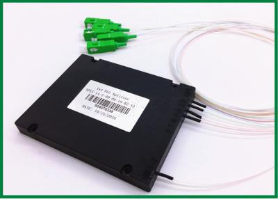 China 1 x 4 Fiber Optic PLC Splitter , single mode fiber splitter with SC / APC connector for sale