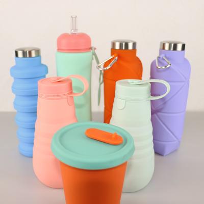 China OEM ODM Silicone Water Bottle Soft Foldable 500Ml For Running for sale