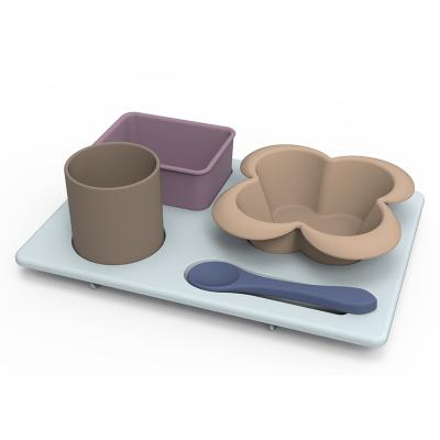 China Multi Functional Silicone Tableware Set Unbreakable For Children Toddlers for sale