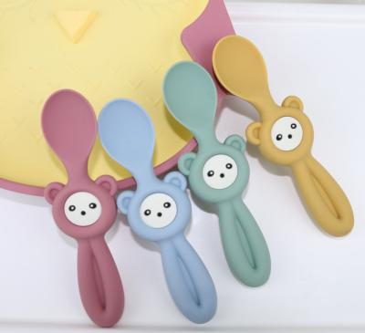 China Soft Cute Panda Style Silicone Forks And Spoons For Baby Children for sale