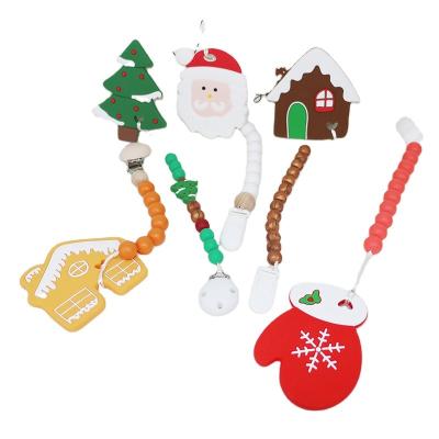 China DIY Silicone Christmas Tree Teether , Safe Soft Rubber Beads For Teething for sale