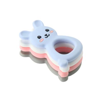 China Montessori Silicone Teether Ring , Silicone Teething Toy For Children Newborn Infant for sale