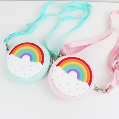 China Mini Rainbow Custom Made Silicone Shoulder Bag For Kid Baby for sale