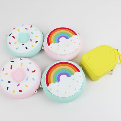China Donut Shape Custom Made Silicone Crossbody Bag With Zippers OEM ODM for sale