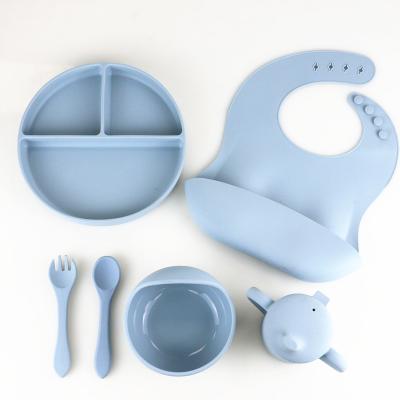 China BPA Free Safety Silicone Dining Set , Silicone Bowl And Spoon Set OEM for sale