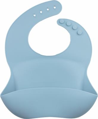 China Adjustable Silicone Catcher Bib Safe Soft For Baby Kids Feeding for sale
