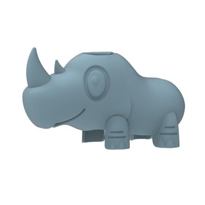China Pantone Colors Bathtub Water Spout Cover BPA Free Cartoon Cute Rhino Shape for sale