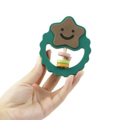 China Silicone livre Teether de BPA para sair os dentes o produto comestível do cuidado do bebê que acalma brinquedos do chocalho do silicone à venda