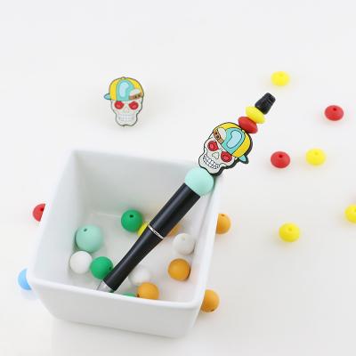 Китай Custom halloween skull pumpkins Silicone Focal Bead for DIY pens keychains продается