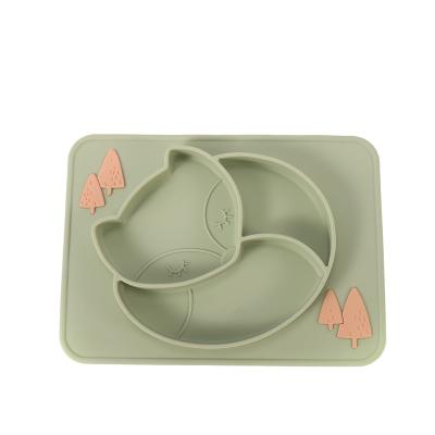 China Heat Resistant Toddler Silicone Plates Stackable For Kids Mealtime for sale