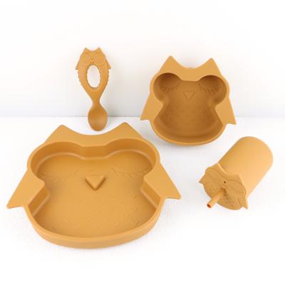 China 4 Pieces Silicone Bowl Set Non Toxic BPA Free Microwave Baby Dishes Te koop