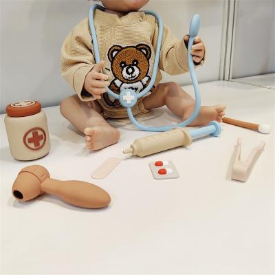 China Niño de silicona Finge jugar juguete de silicona médico médico Carry Case juego de juguete médico juego para niños juguetes médicos en venta