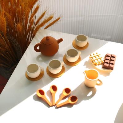 China CE Safety Standard Baby Silicone Toys With Silicone Toy With Teapot Set 17PCS for sale