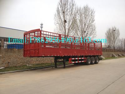 China Bulk Cargo Transport Heavy Duty Semi Trailers High Wall Fence Truck 60 Ton for sale