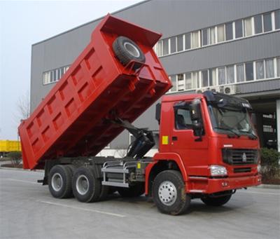 China Red SINOTRUK Euro II Mining Dump Truck With Φ420mm Single Plate Dry Clutch for sale