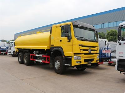 China Yellow 6x4 18m3 Tanker Truck Water Sprinkler Truck With HW76 Lengthen Cab for sale