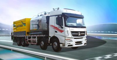 China Capacidad de la tolva del equipo 12m3 del mantenimiento de carreteras del tanque del asfalto de BEIBEN 8.5m3/camión síncrono del sellador del microprocesador en venta
