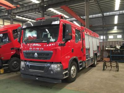 China 5000-7000l Special Purpose Truck , Water Tanker Fire Eengine Foam Fire Fighting Truck With 50m Work Height for sale
