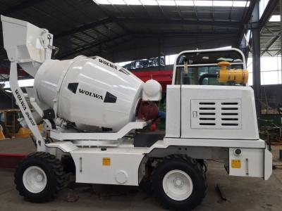 China 4X4 Mobile Concrete Mixer Self - Made Chassis With Feeding Bucket 6m3 And YC4A Engine for sale