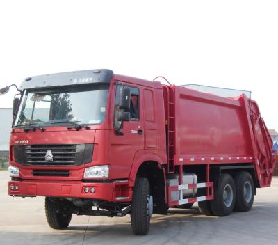 China Caminhão vermelho da coleção Waste de Howo, caminhão cúbico do compressor dos desperdícios 6 - 19 à venda