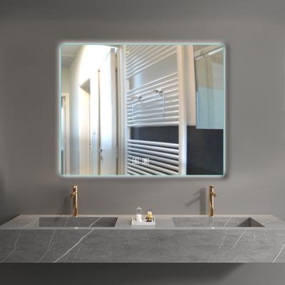 China Hot Selling Magnifying Modern Style Led Rectangle Wall Mounted Decorative Bathroom Mirror With Demister for sale