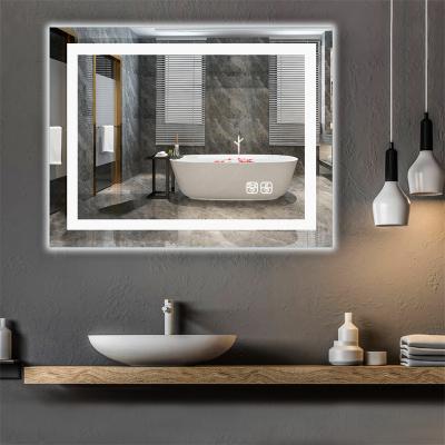 China Magnifying Contemporary Wall Mounted Bright Smart LED Lighting Backlit Bathroom Mirror With Speaker for sale