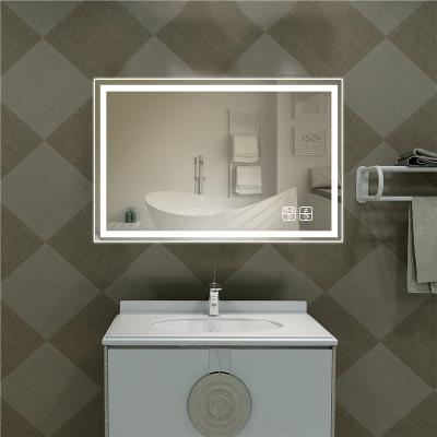 China Light Touch Sensor Defogging Smart LED Bathroom Mirror With Time / Temperature Display for sale