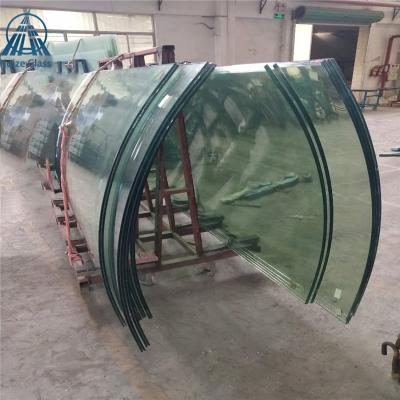 中国 High Strength 6mm 8mm 10mm 12mm Huize Custom Hot Bend Tempered Curved Glass For Aquarium / Balustrade 販売のため