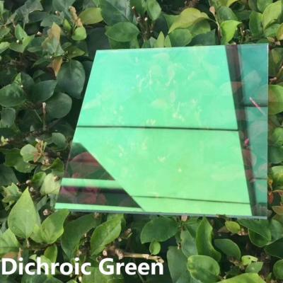 China 6mm High Temperature High Pressure Resistant Glass Art Iridescent Dichroic Coated Green for Building Decoration à venda