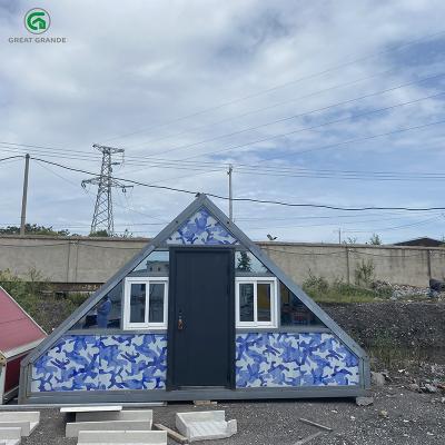 China Galvanized Steel Pipe Frame Prefab Triangle House Foldable Office Container Specifications for sale