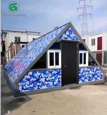 China Triángulo móvil Contenedor de oficina plegable Color Sitio de hogar opcional Instalación para acampar en venta
