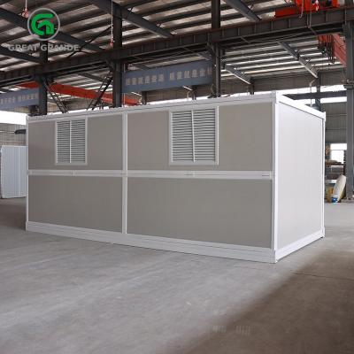 China Single Side Wall Double Door Prefab Folding Container House Integral Frame Protective Coating for sale