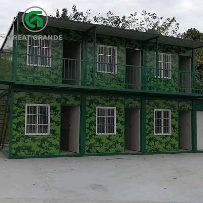 China Envase de acero de la oficina del sitio del contenedor modular portátil prefabricado de la casa para acampar del ejército en venta