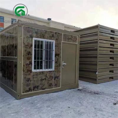 China Oficina modular portátil prefabricada confeccionada del envase de la casa del camuflaje verde en venta
