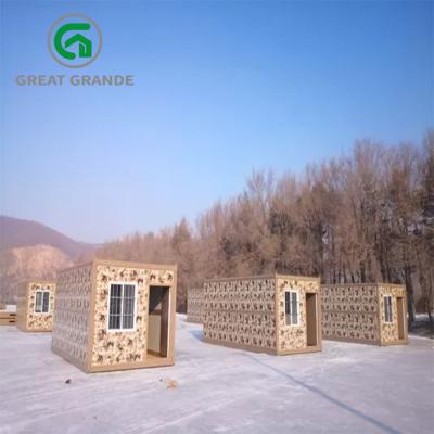 China ODM prefabricado de las chozas del envase de la oficina del emplazamiento de la obra del camuflaje militar en venta