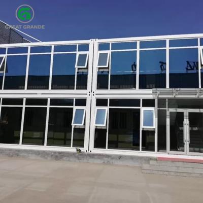 China Galvanized Steel Frame Tempered Glass Shipping Container Homes House for sale