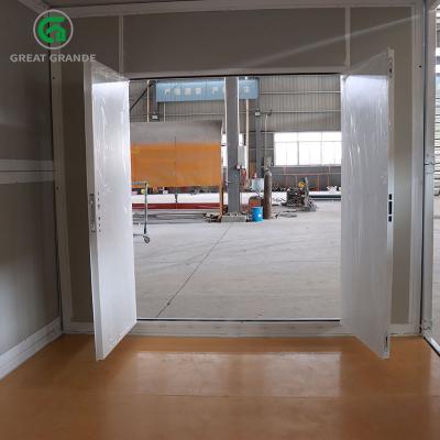 China Front Wall Prefabricated Folding Container House Collapsible Thermal Insulation Rock Wool for sale