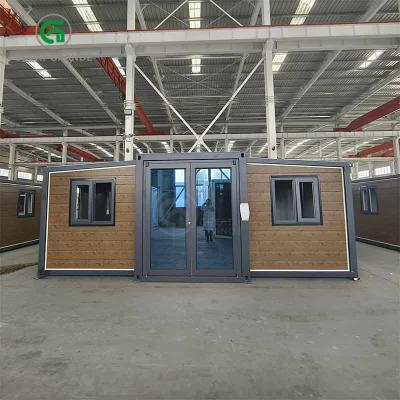 China 20ft Expandable Prefab Homes Metal Carved Board Dark Brown for sale