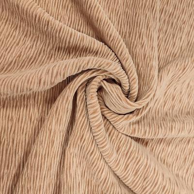 China Dress Crepe Super Soft Fabric 300 Gsm Pleated Wrinkle Polyester Spandex for sale