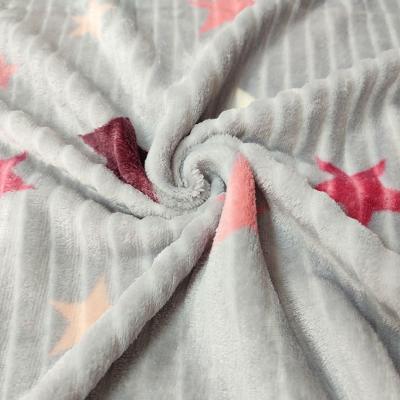 China 210GSM Printed Blanket Flannel Fabric With 150D / 144F Polyester for sale